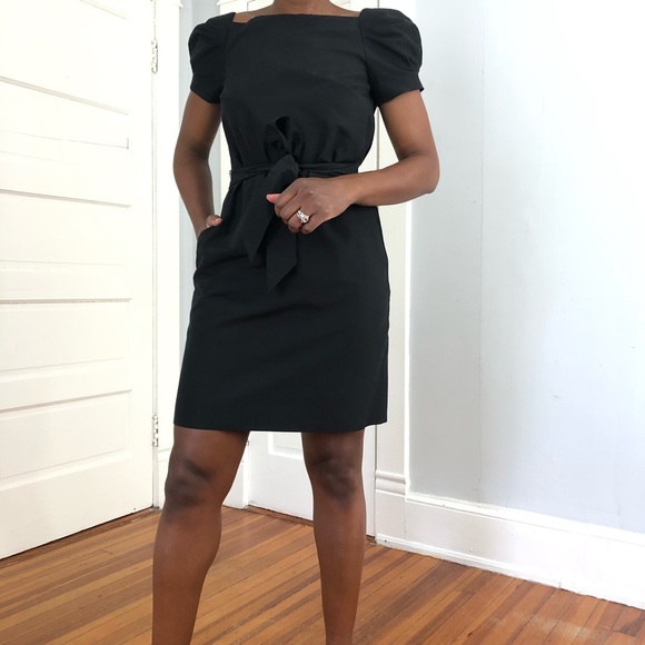 J. Crew Collection Puff Sleeve Black Dress - Picture 4 of 15
